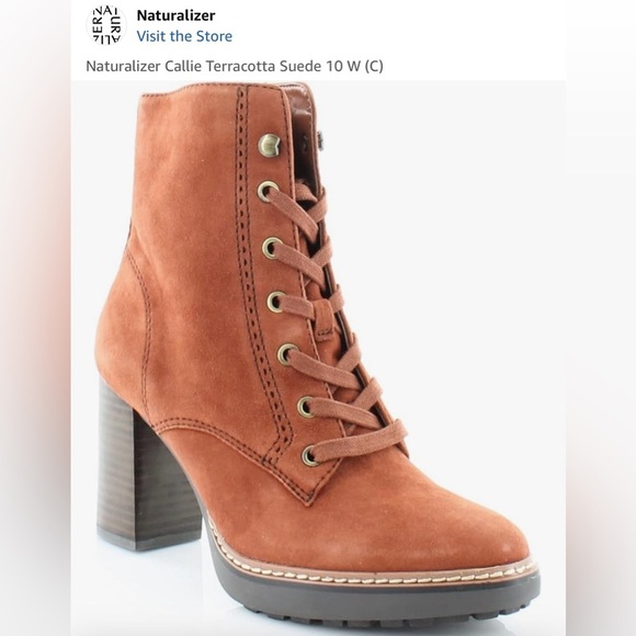Naturalizer Callie Terracotta Suede Boots Women’s Size 10W - Picture 1 of 13
